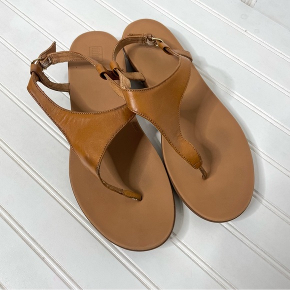 FitFlop Women's Lainey Toe Thong Tan Strappy Slingback Sandals Sz 11 640 - Picture 2 of 9